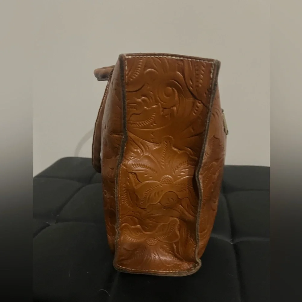Patricia Nash Zancona Tooled Brown Leather Tote Reiti Wallet New With Tags $308